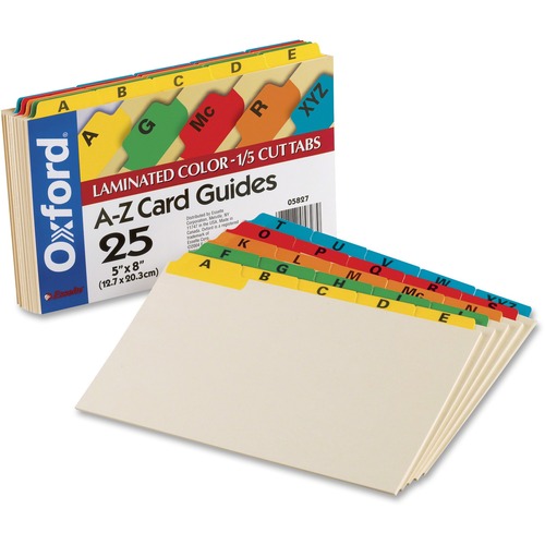 Guide, Card 5x8 A-Z, Ast 25/ST