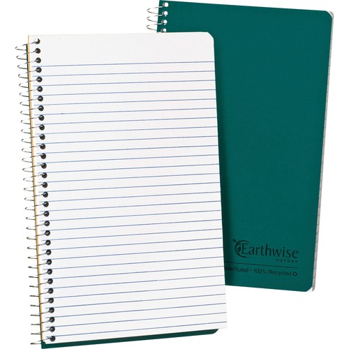 Wirebound Notebook, Narrow Ruled, 80 Sheets, 8" x 5", Green Cover