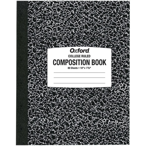 Composition Notebook, College Ruled, 80 Sheets, 10" x 7-7/8", Black
