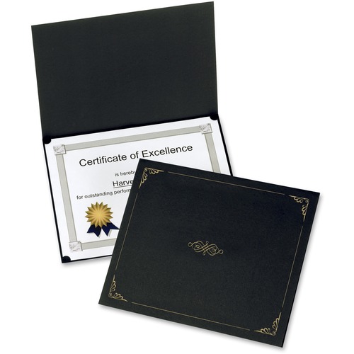 Holder, Cert, Gold Foil, Black 5/PK