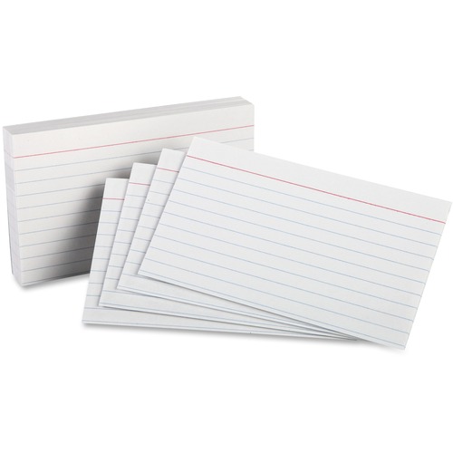 Card, Index, Ruled, 3x5, White 100/PK