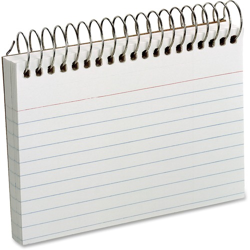 Card, Index, Spiral Bound, 3x5, White