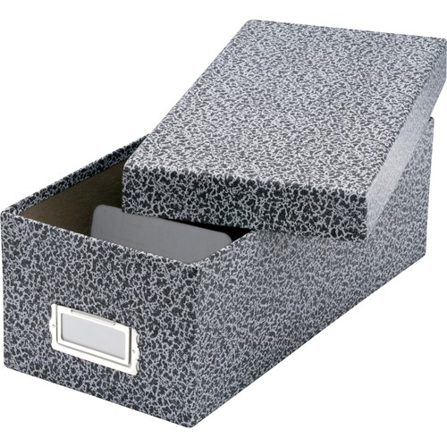 Index Card Box, 3" x 5", Black Marble