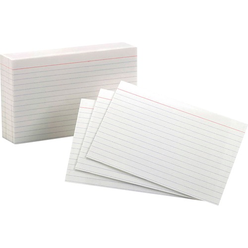 Index Cards, Ruled, 8 Pt., 85 lb., 4" x 6", White 100/PK