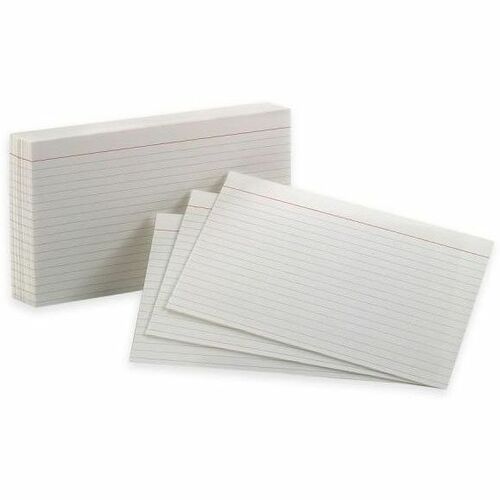 Card, Index, Ruled, 5x8, 8 Point, White 100/PK
