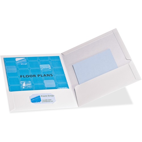 Folder, 2 Pocket, Laminated, White 25/BX