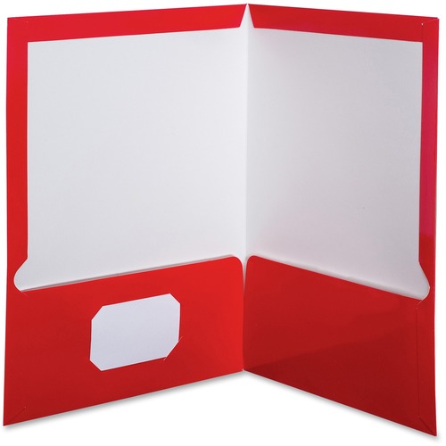 Folder, 2 Pocket, Laminated, Red 25/BX