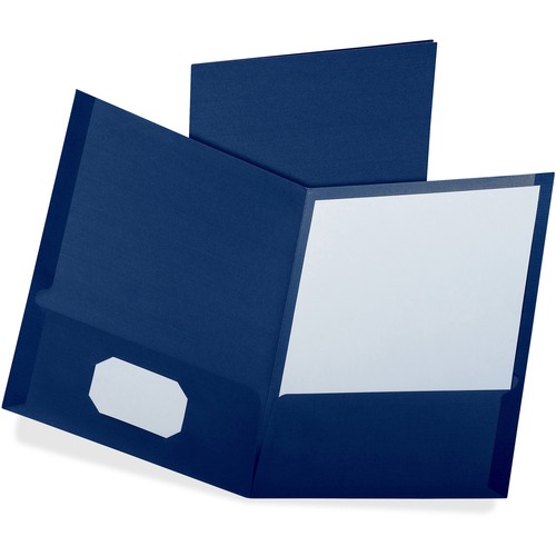 Folder, 2 Pocket, Linen-Textured, Navy 25/BX