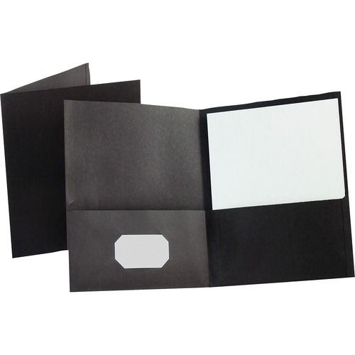 Folder, 2-Pocket, Letter, Black 25/BX