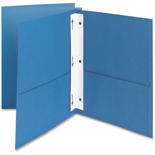 Folder, 2 Pocket, With Fastener, Light Blue 25/BX