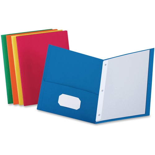Folder, 2 Pocket, With Fastener, Assorted 25/BX