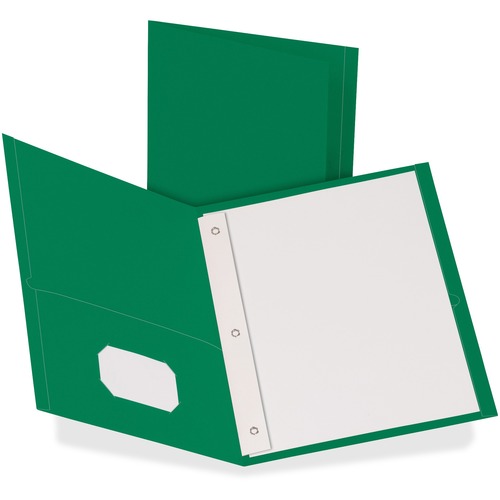 Folder, 2 Pocket, With Fastener, Green 25/BX