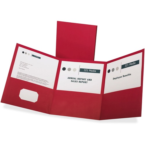 Folder, Trifold, Paper, Pocket, Red 20/BX