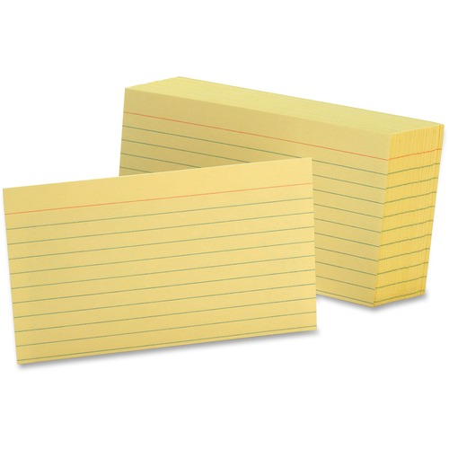 Card, Index, Ruled, 3 X 5, Ca 100/PK