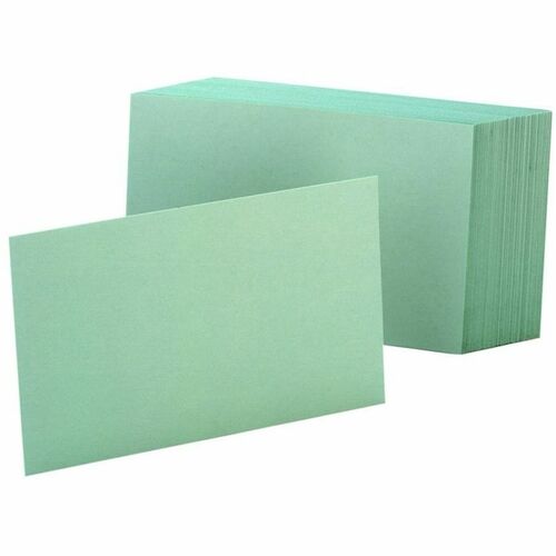 Index Card, Blank, 4" x 6", Green 100/PK