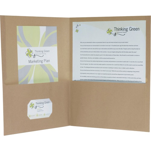Folder, 2 Pocket, Recycled, Natural 25/BX
