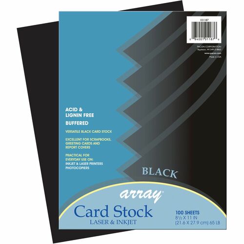 Cardstock, Array, Black 100/PK