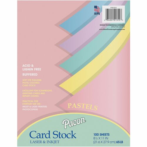 Cardstock, Pastel, Assorted 100/PK