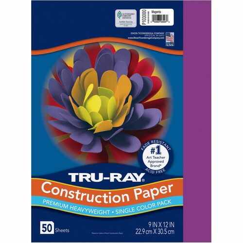 Paper, Const, 9 Inch x 12 Inch, Magenta 50/PK