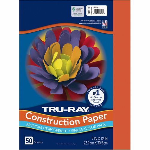 Paper, Construction, 9x12, Orange 50/PK