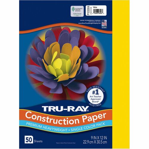 Paper, Construction, 9 x 12, Yellow 50/PK
