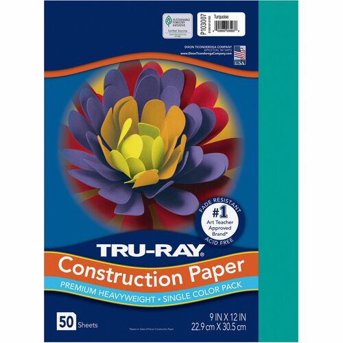 Paper, Construction, 9x12, Turquoise 50/PK