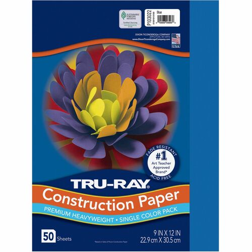 Paper, Const, 9 Inch x 12 Inch, Blue 50/PK