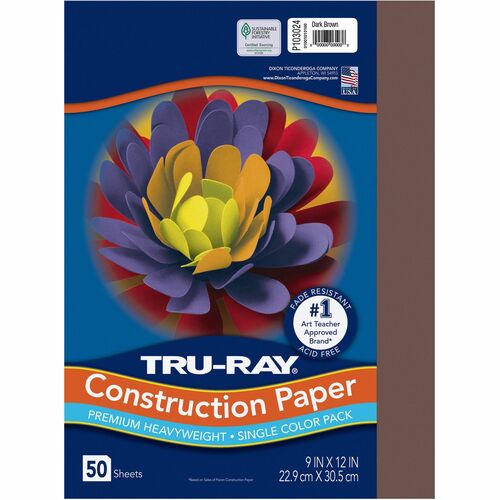 Paper, Construction, 9 x 12, Dark Brown 50/PK