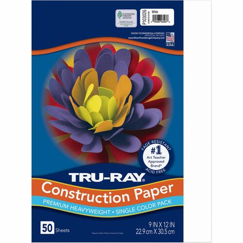 Paper, Const, 9x12, White, 50sh 50/PK