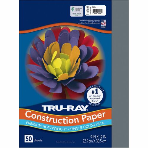 Construction Paper, 76lb., 9" x 12", Slate 50/PK