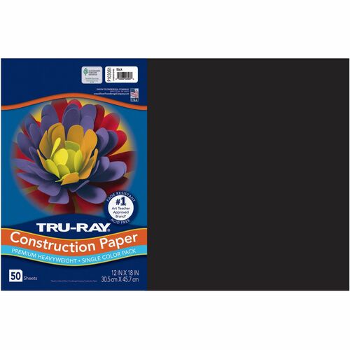 Paper, Const, 12x18, Black 50/PK