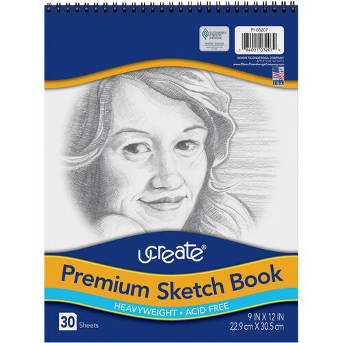 Book, Sketch, 9x12, White, 30 Sheets 30/PD