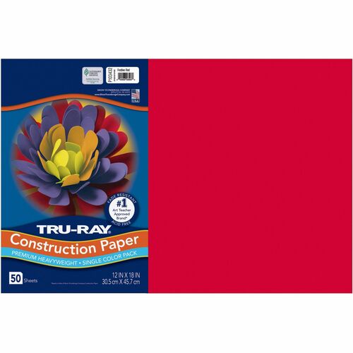 Paper, Construction, 12x18, Festive Red 50/PK