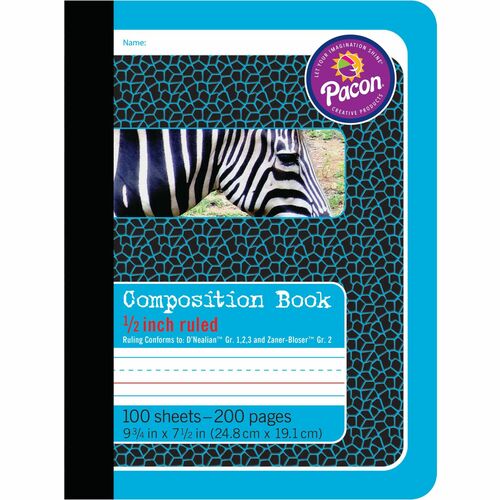 Book, Comp, 1/2", Blue Zebra