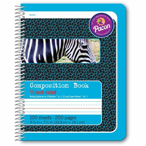 Book, Comp, Spiral, Blue Zebra