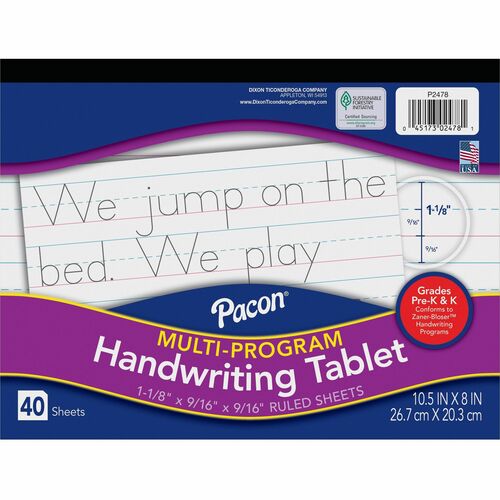 Tablet, Handwrite, 1-1/8", Grd K