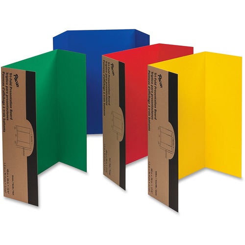 Single Walled Presentation Board, Tri-Fold, 48" x 36", Ast 24/CT