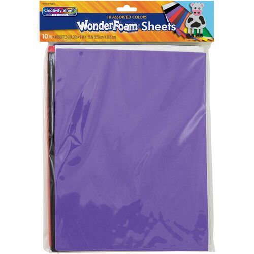 Foam Sheets, 10 Colors, 9" x 12", Ast
