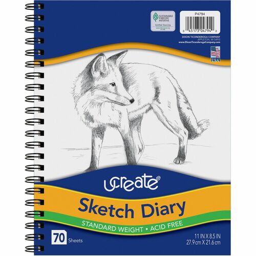 Diary, Sketch, 8.5x11, White 70/PD