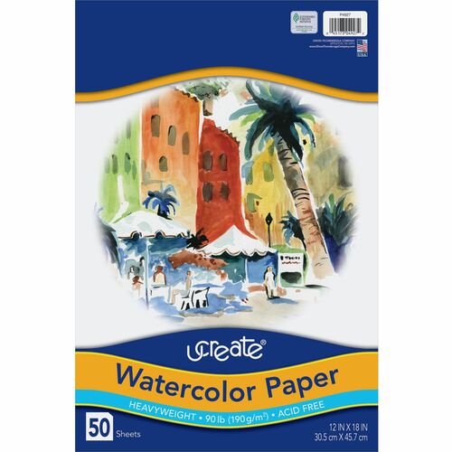 Paper, Watercolor, 12x18, White 50/PK