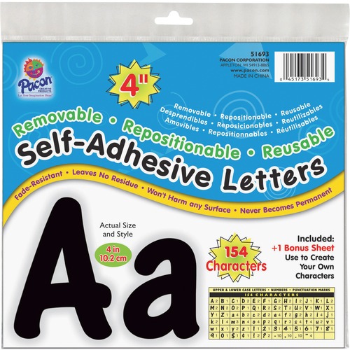 Letters, Self Stick, Black, 154 154/PK