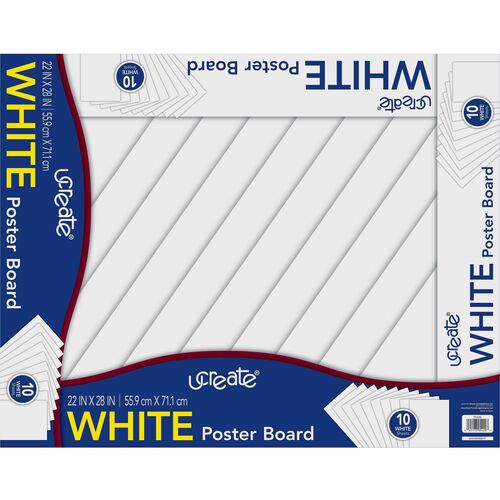 Poster Board, 22" x 28", White 10/PK
