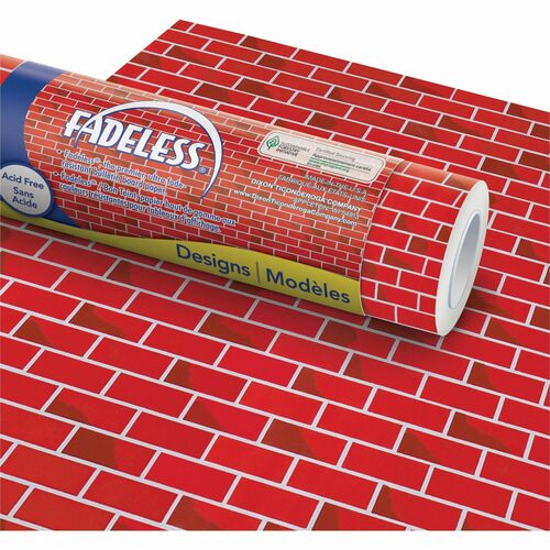 Fadeless Paper Roll, Tu-Tone Brick Design, 48" x 50 Foot, Brick