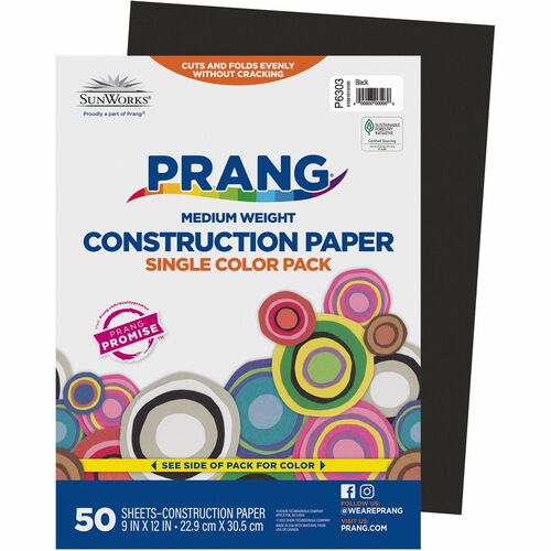 Paper, Construction, 9x12, Black 50/PK