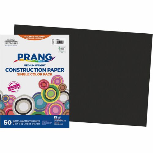 Paper, Construction, 12x18, Black 50/PK