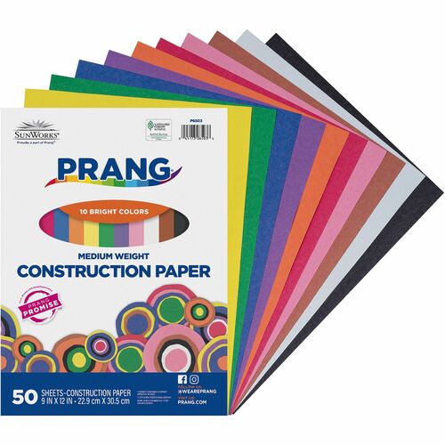 Paper, Construction, 9x12, Assorted 50/PK