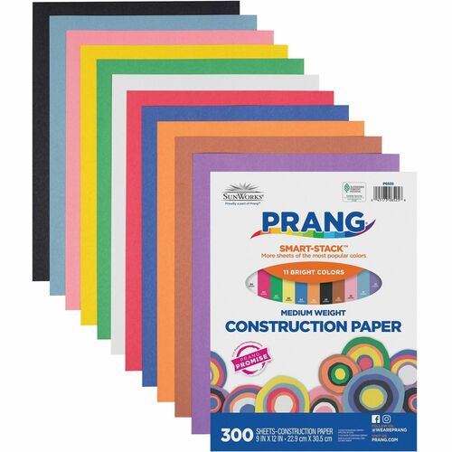 Paper, Construction, 9x12, Assorted 300/PK
