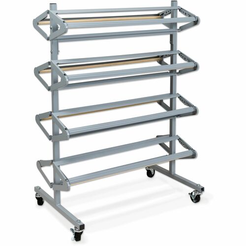 Art Paper Roll Dispenser, Holds 8, 36" W x 9" Dia, Gray