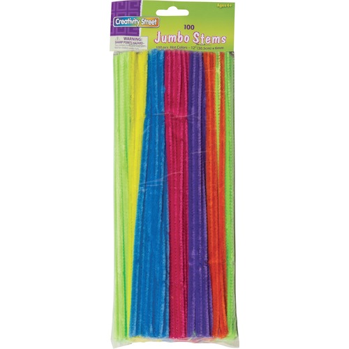 Stems, Chenille, 6mm, Neon, Assorted 100/PK