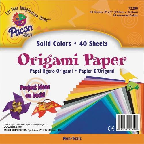 Paper, Origami, 9x9, Assorted, 40 Sheets 40/PK
